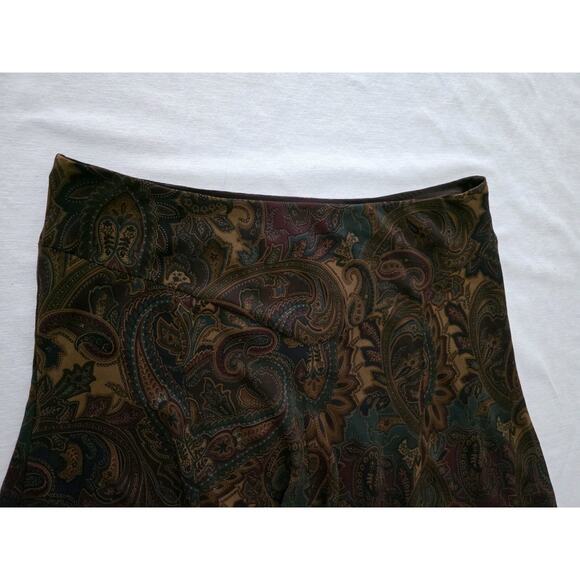 Vintage Chaps Pull On Skirt XL Paisley Dark Academia Fall Autumnal Librarian - Picture 3 of 14
